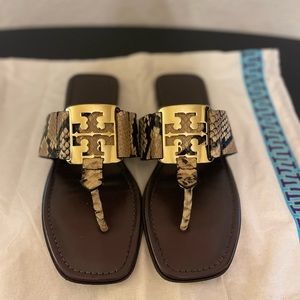 NEW Tory Burch Snakeskin Thongs Sz 7.5